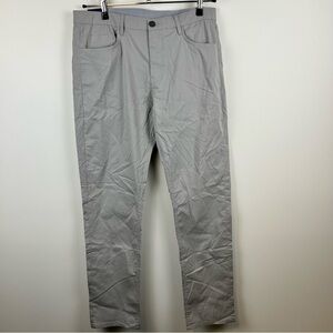 Faherty Movement Pants Mens 34x31 Light Gray Stretch Organic Cotton Chino